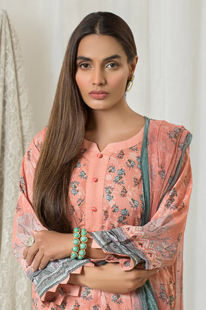 3Piece – Basic luxury lawn 7460 – Chiffon Dupatta