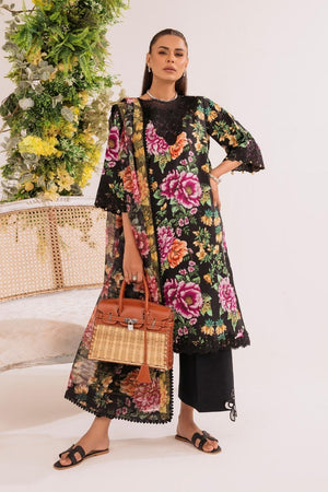 3PC Unstitched | Embroidered Lawn Suit | Monark Dupatta