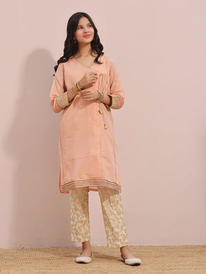 1Pc Fancy Pret Kurti Masoori Peach - OGEKTG-2303018