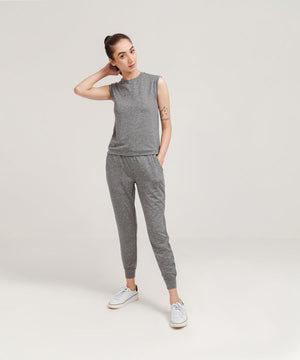 Women's Sleeveless Melange Tracksuit