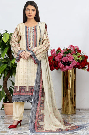 LPR-01 3PC PRINTED LAWN UNSTITCHED