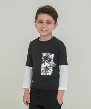 Boys' Double Sleeve Graphic Tee