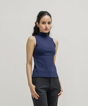 Women's Sleeveless Rib Turtleneck