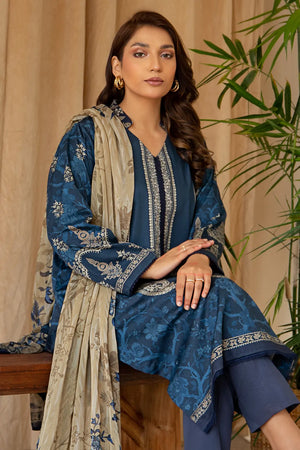 3 Piece – Luxury Printed Cotton Satin – 8234