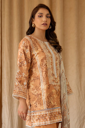 3 Piece – Luxury Printed Cotton Satin – 8237