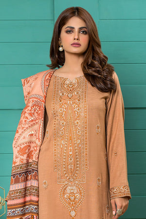 3 Piece – Luxury Embroidered Peach – 907