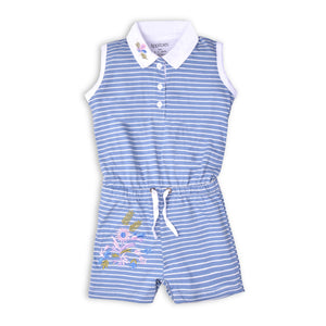 Girls Stripe Polo Romper