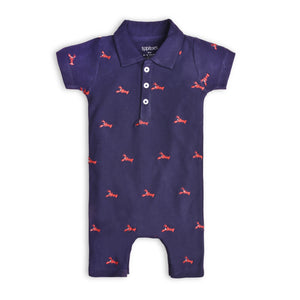 Boys Navy Polo romper