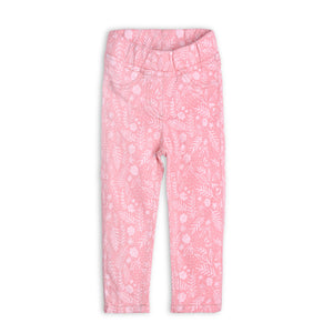 Girls Pink Printed Jegging