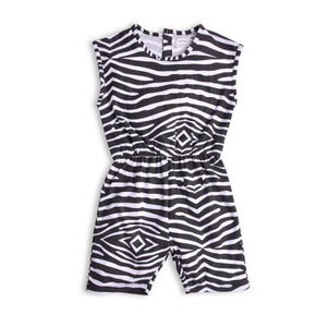 Girls Black Abstract Jumpsuit