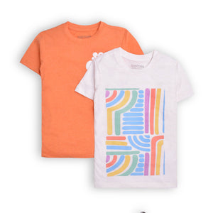 Boys Pack of 2 Orange/White