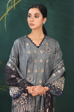 3 Piece - Premium Embroidered Khaddar - 8387