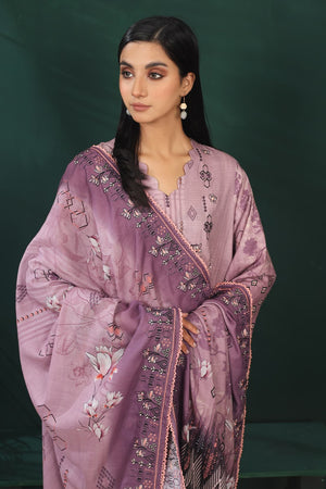 3 Piece - Premium Embroidered Khaddar - 8388