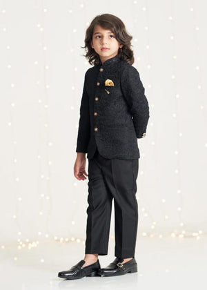 Black Embroidery Prince Coat