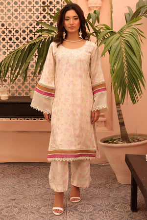 2 Pc Embroidered Viscose Luxury Stitched Suit