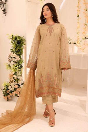 3 Pc Embroidered Chiffon Luxury Stitched Suit (Copy)