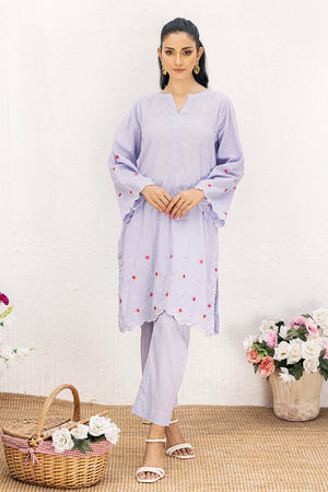 2 Pc Embroidered Cambric Stitched Suit