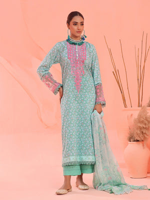 2Pc Embroidered Pret Shirt Dupatta Lawn - OWE2P-2401045