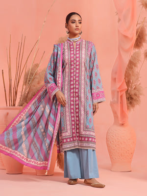 2Pc Printed Pret Shirt Dupatta Lawn Ferozi - OW2P-2401024