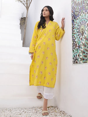 1Pc Printed Pret Kurti Lawn Yellow - OWKTG-2310031-1