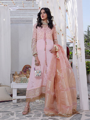 3Pc Formal Suit Pret Raw Silk Pink - OW3P-2207023