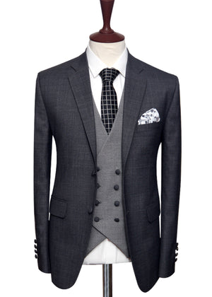 Grey Contrast Three Piece Suit