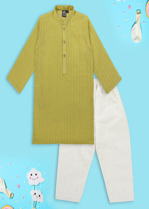 Qoas e Qazah -  Olive - Kurta Shalwar