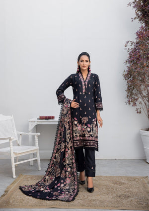 Winter Luxury Embroidered Dhannak D23108