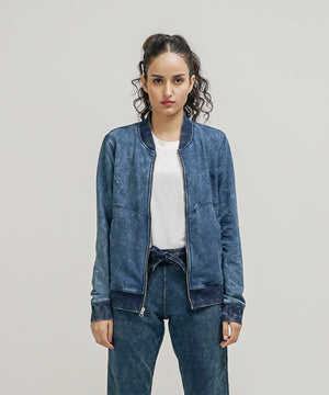 Women's Denim Bomber Jacket