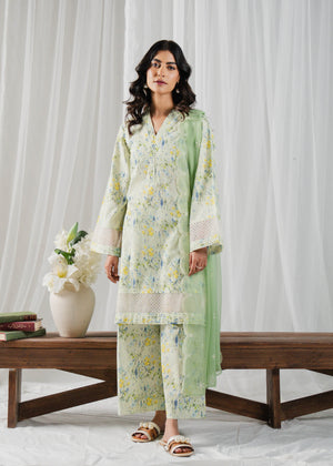 Green Willow Printed Suit