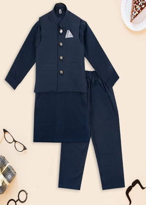 Qoas e Qazah -  Navy Blue - 3 Piece Set