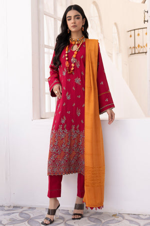 SA-02 : Unstitched Embroidered Dhanak 3PC