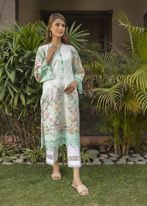 Sea Green Embroidered Kurta