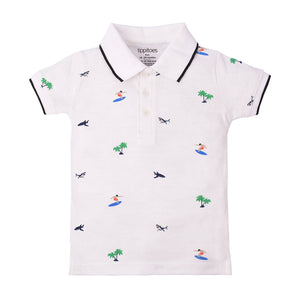 Beach Patterned Polo