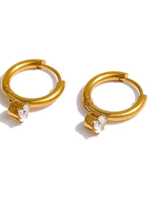 Zircon Drop Hoops - 14mm