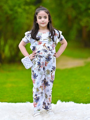 White Dreamer Butterfly Pattern Jumpsuit