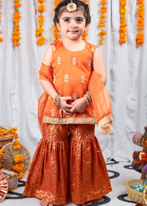 Orange Sparkle Gharara