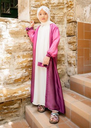 Bashayer 2- Piece Chiffon Open Abaya (Kids)