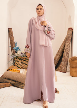 Amwaj Embellished Abaya - Lilac