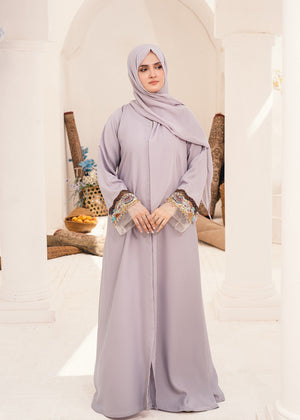 Nasmah Embellished Abaya- Light Lilac