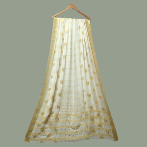 Pure Bemberg Crinkle Dupatta-MDWH0001197