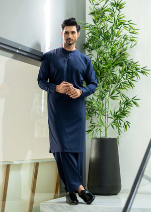 Stitched Shalwar Kameez (SPS36) Navy Blue