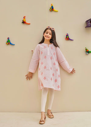 Pink Embroidered Kurti