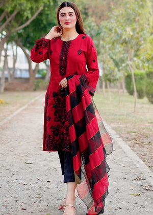 NOOR E ROSHNI KHADI REDISHMAROON