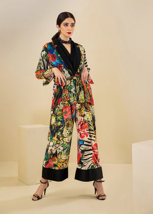 R-07 - Printed V-Neck Jumpsuit