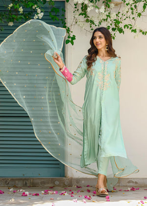 Aqua Grace 3pcs- Embroidered