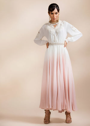 Z-04 - Pink and Ivory Gradient Maxi