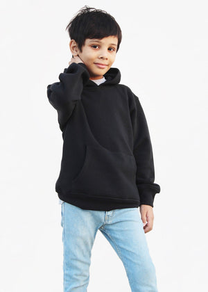 Black Hoodie Front Kangaroo Pocket