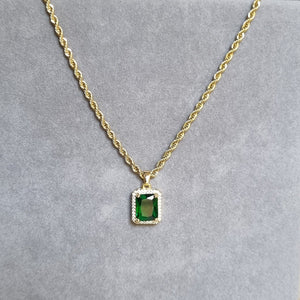 Rope chain necklace (green)