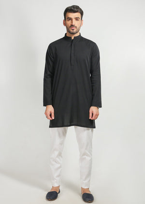 SELF PRINTED KURTA BLK KUP336-BLK